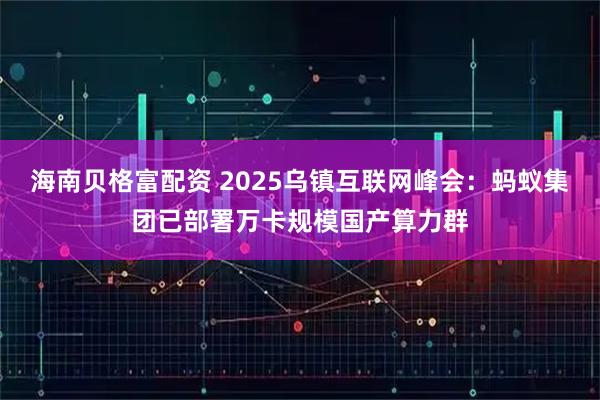 海南贝格富配资 2025乌镇互联网峰会：蚂蚁集团已部署万卡规模国产算力群